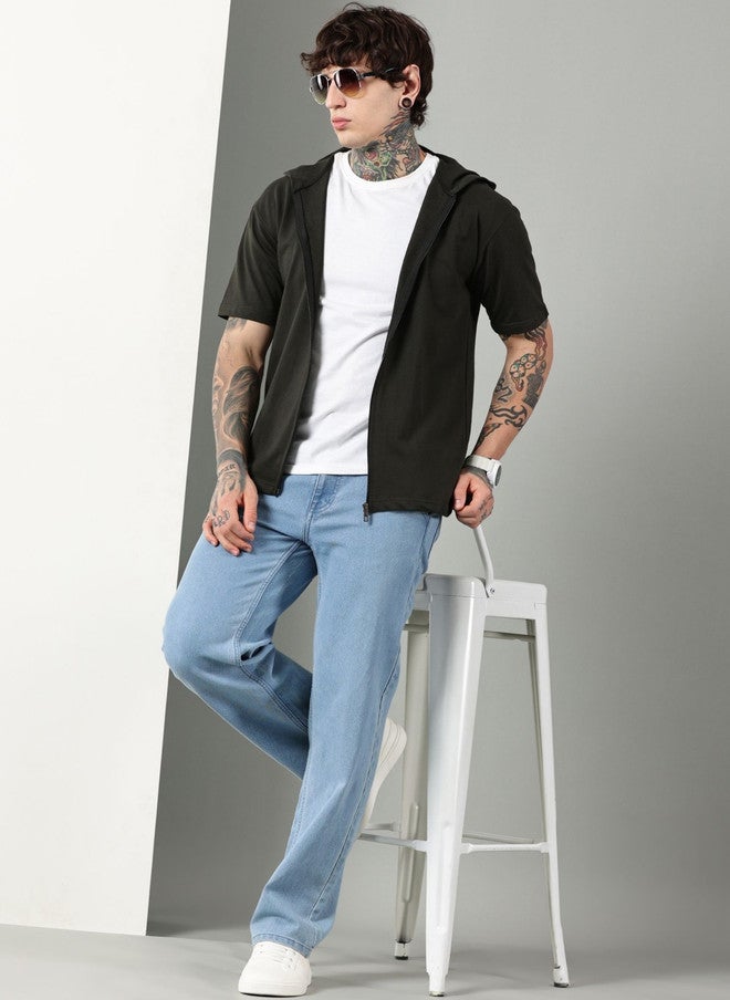 Own The Looks تي شيرت بقلنسوة قطن خالص للرجال بتصميم عصري - Image 5